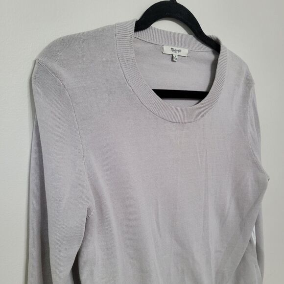 Madewell Cardigan Sweater Large Gray Knit Mixed Media Grandpa Boho - Picture 1 of 5